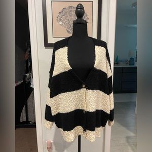 B&W Button Down Sweater